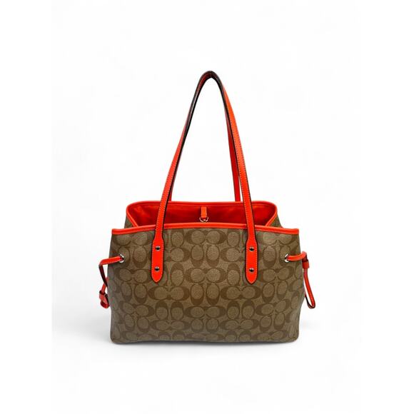 Coach Signature Coated Canvas Drawstring Carryall Bag - Picture 5 of 16